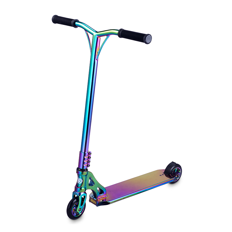 ALUMINUM RAINBOW PLATE DOUBLE LAYER STUNT SCOOTER (SSCT-031)