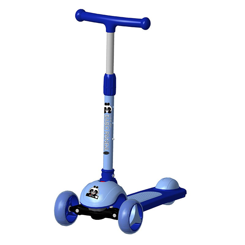 YOUTH 3 FLASHING WHEEL FOLDABLE BLUE KIDS SCOOTER(SCT-046-2)