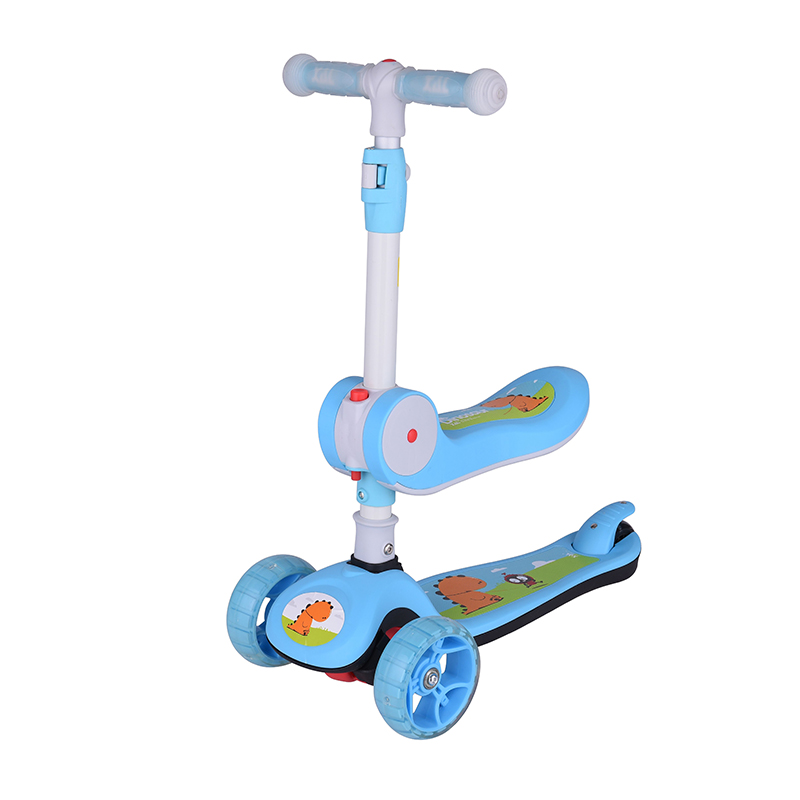 BEGINNER 3 WHEELS BLUE SCOOTER WITH FLASHING WHEELS (SCT-045-1)