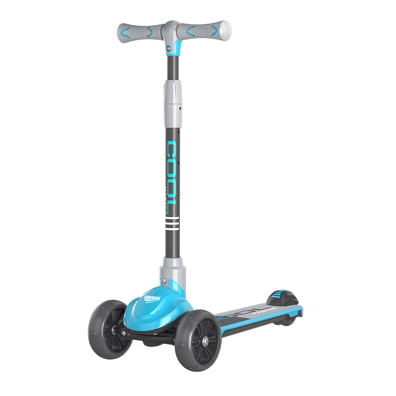 YOUTH URBAN 3 FLASHING WHEEL HEIGHT ADJUSTABLE BLUE KIDS SCOOTER(SCT-047-2)