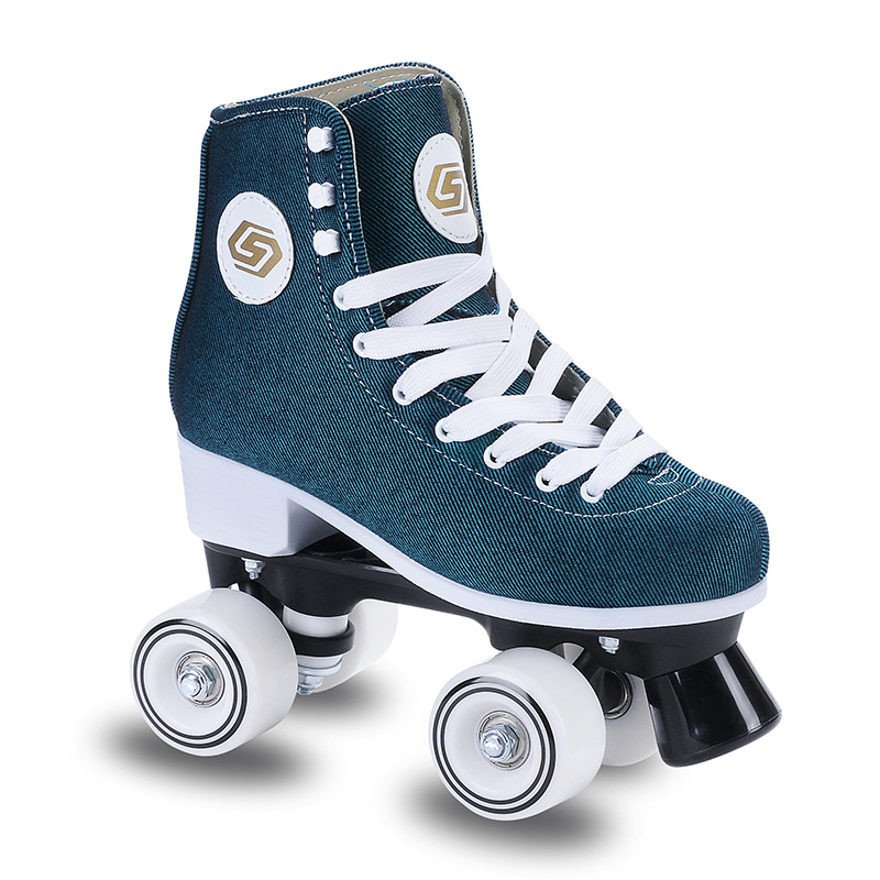 CLASSIC NEW CLOTH HIGH HEEL QUAD ROLLER SKATE from China manufacturer