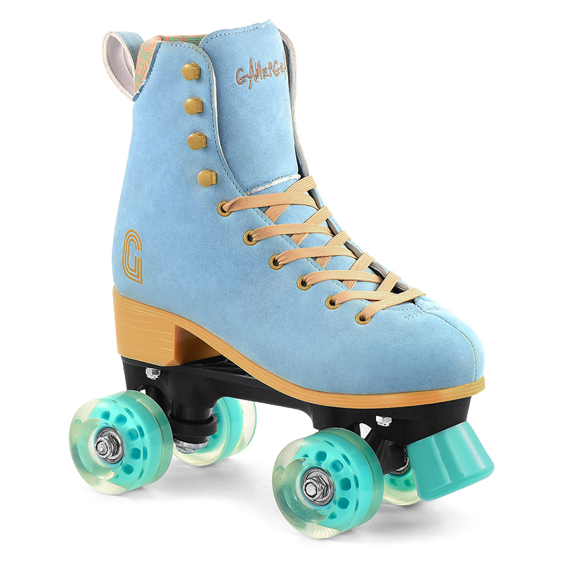 CLASSIC SUEDE HIGH HEEL QUAD ROLLER 