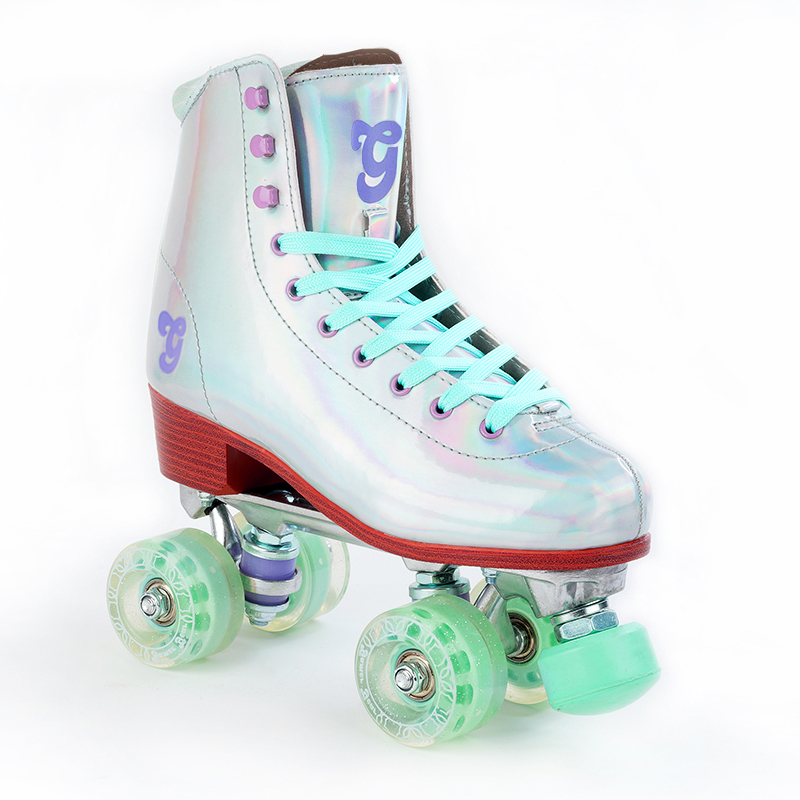 NEW DIGITAL PRINTING QUAD ROLLER SKATE WITH DAZZLE COLOR BOOT（QS-142-2）
